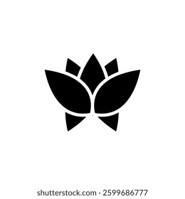 Lotus Icon, vector simple flat black trendy style illustration for web and app..eps
