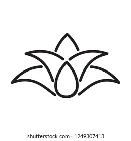 Lotus icon vector style logo ,floral icon logo template