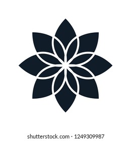 Lotus icon vector style logo ,floral icon logo template