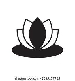 lotus icon with white background vector stock illustration