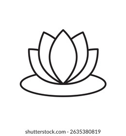 lotus icon with white background vector stock illustration