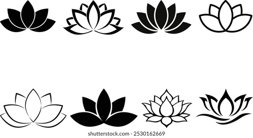 lotus icons set collection vector design