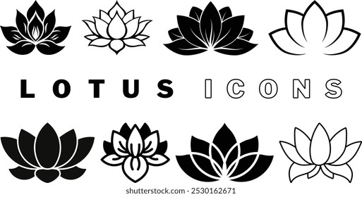 lotus icons set collection vector design