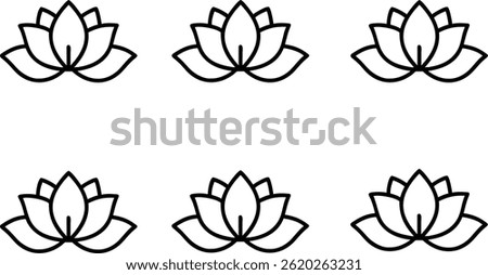 Lotus icons set collection vector design