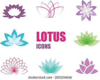 Diseño de logotipo vectorial de iconos de Lotus
