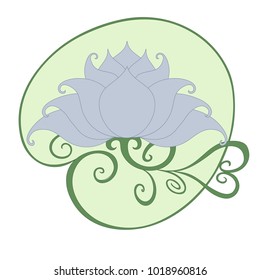 Lotus. Image vector Lotus flower in vintage style.