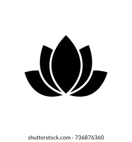 lotus - india icon, vector illustration, black sign on isolated background