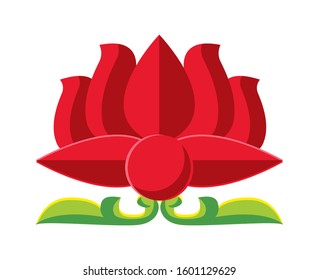 Lotus in indian art style vector illustration