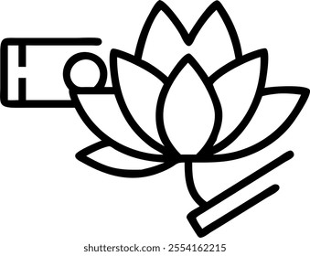 Lotus and Joyful Sharad Purnima text isolated on white background concept as Camera movement Zoom into the lotus with Joyful Sharad Purnima text. Scene Isolated white background. D