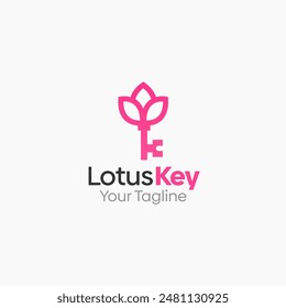 Lotus Key Logo Vector Template Design. Good for Business, Start up, Agency, and Organization