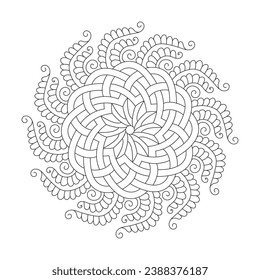 Lotus Labyrinth Celtic coloring book mandala page for kdp book interior, Ability to Relax, Brain Experiences, Harmonious Haven, Peaceful Portraits, Blossoming Beauty mandala design.