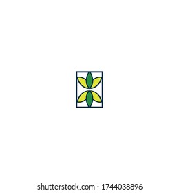 Lotus Leaf Abstract logo icon template design in Vector illustration