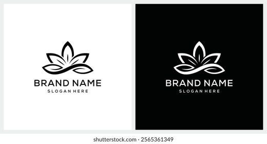 lotus leaf bloom natural simple logo design inspiration
