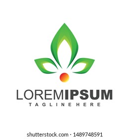 Lotus Leaf Logo Design Illustration