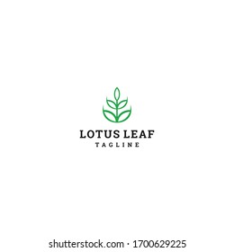 Diseño de plantilla de logotipo de Lotus Leaf en ilustración de vector