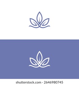 logotipo de bem-estar de spa de folha de lótus