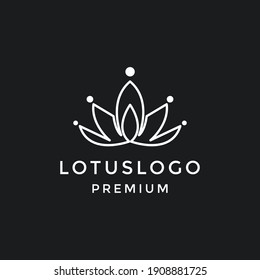 Lotus leaf symbol logo icon design template elements. Health care logotype concept. Spa yoga Logo Icon. Vector template. in black background