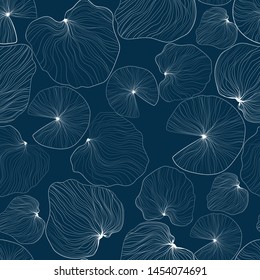 Lotus leaves hand draw watercolor imitation seamless pattern. Water lily leaf repeater background for gift wrap, wallpaper, textil, decoration or covers