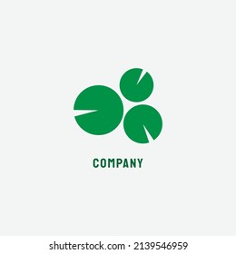 Lotus leaves logo. Circle lotus leaf logo.