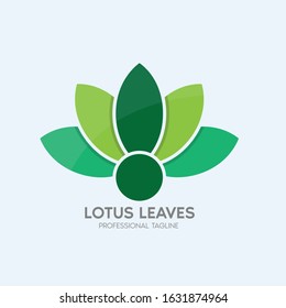 lotus leaves vector logo design template