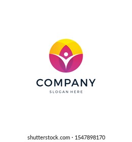 Lotus Life logo design vector template