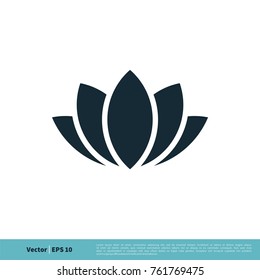 Lotus / Lily Flower Icon Vector Logo Template Illustration Design. Vector EPS 10.