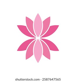 Lotus or Lily Water Flower Mandala Icon Vector Logo Template