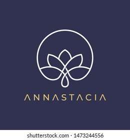 lotus line art logo design minimal style