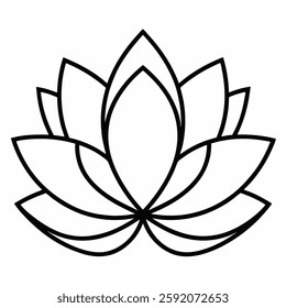 lotus line art on a white background