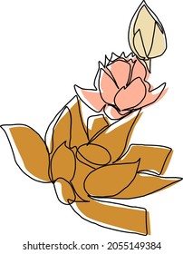 Lotus line art vector for printing