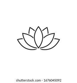 Lotus line icon or Harmony icon on white. Vector