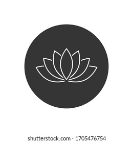 Lotus line icon or Harmony icon on white. Vector