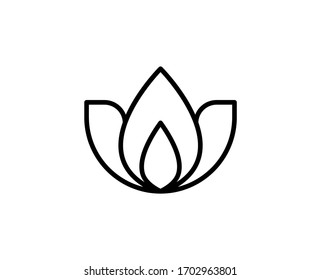 Lotus line icon. High quality outline symbol for web design or mobile app. Thin line sign for design logo. Black outline pictogram on white background