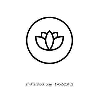 Lotus line icon. High quality outline symbol for web design or mobile app. Thin line sign for design logo. Black outline pictogram on white background