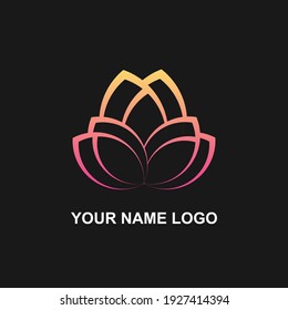 lotus line icon logo vector spa