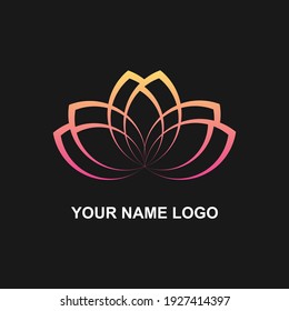 lotus line icon logo vector spa