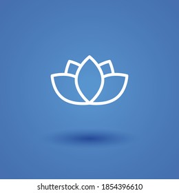 lotus line icon, outline vector illustration.