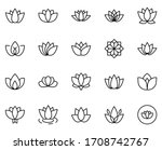 Lotus line icon set. Collection of high quality black outline logo for mobile concepts and web apps. Lotus set in trendy flat style. Vector illustration on a white background