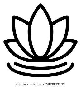 lotus line icon vector illustration isolated on white background