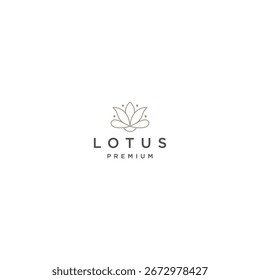 Lotus línea logo diseño Plantilla Vector plano