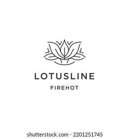 Plantilla de diseño de icono de logotipo de línea Lotus