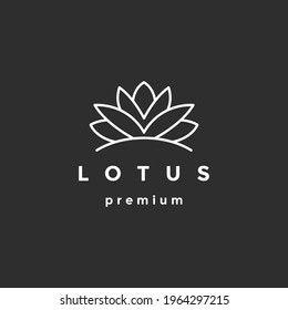 Lotus line logo template. on black background