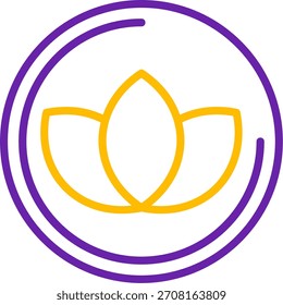 Lotus Line Diseño de ícono de Vector de dos colores
