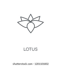 Lotus linear icon. Lotus concept stroke symbol design. Thin graphic elements vector illustration, outline pattern on a white background, eps 10.