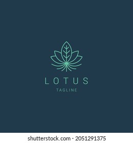 Lotus linear logo design minimal style