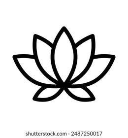 Lotus linear logo mark in black and white