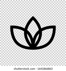 lotus lines icon flat vector on transparent background