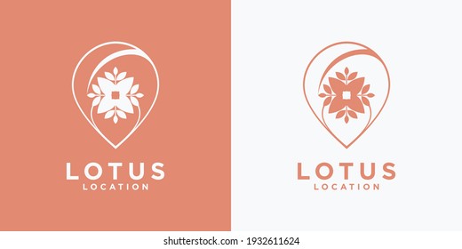 Lotus location logo-Designvorlage mit kreativem Konzept