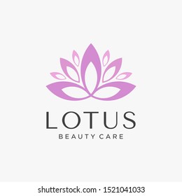 concepto de logotipo de loto belleza, ilustración vectorial