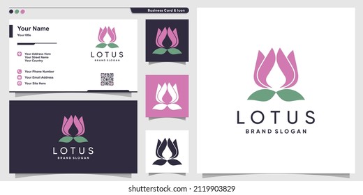 Logotipo de Lotus con un estilo nuevo y único Vector Premium